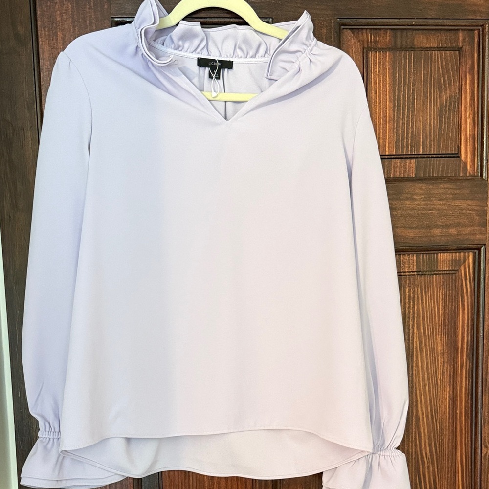 J. Crew Light Lavender Ruffle Blouse